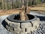 Fire-pit in private backyard for making s`mores 
